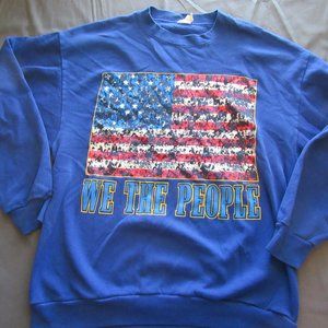 Mens Vtg USA Flag We The People Sweater Sz XL